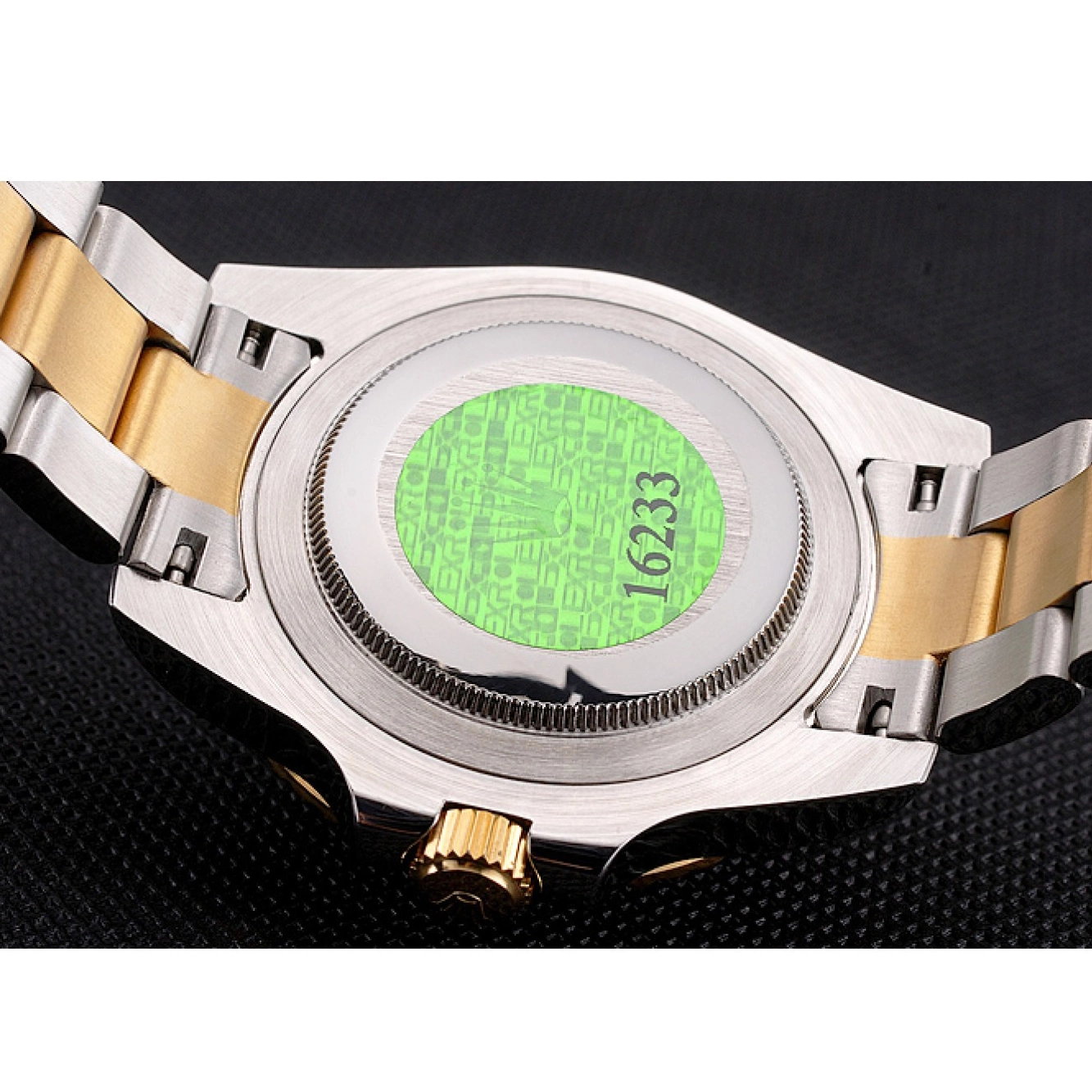 Aaa fake watches Dial Two Bracelet Markings Gold Black Swiss Diamond Gold Steel Submariner Bezel Tone Rolex 0819